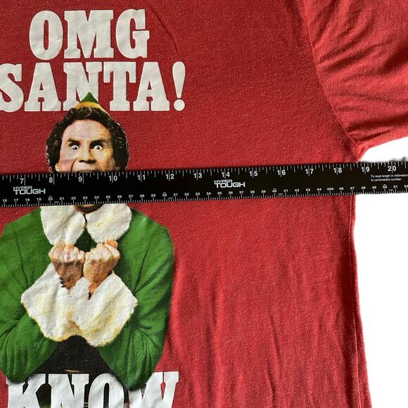 Elf “OMG Santa, I Know Him!” Red t-shirt size Medium, Christmas festive holiday - Picture 4 of 7